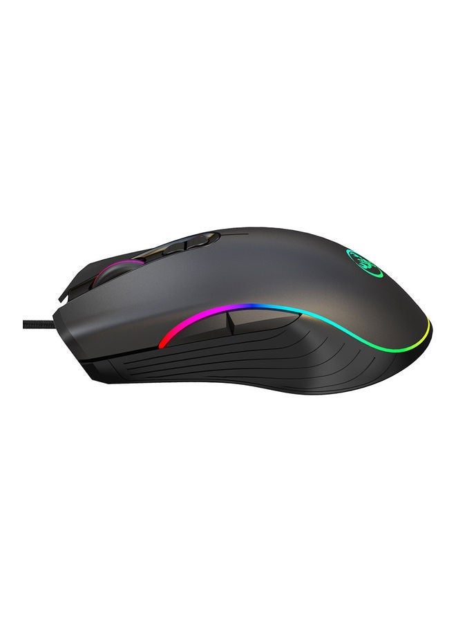 Wired RGB Gaming Mouse And Single-hand Keyboard With Portable Converter Black