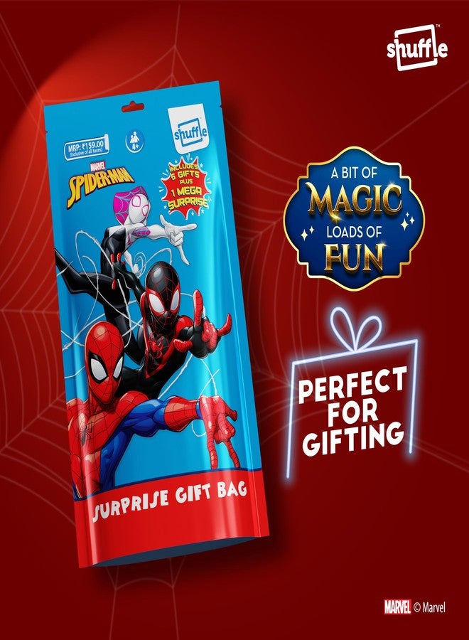 Shuffle Spiderman Surprise Gift Bag for Kids | 6-in-1 Activity & Stationery Kit with Mega Surprise | Birthday Return Gift for Boys - Image 2