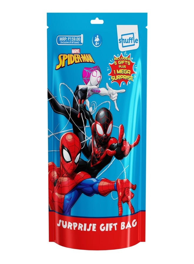 Shuffle Spiderman Surprise Gift Bag for Kids | 6-in-1 Activity & Stationery Kit with Mega Surprise | Birthday Return Gift for Boys - Image 1