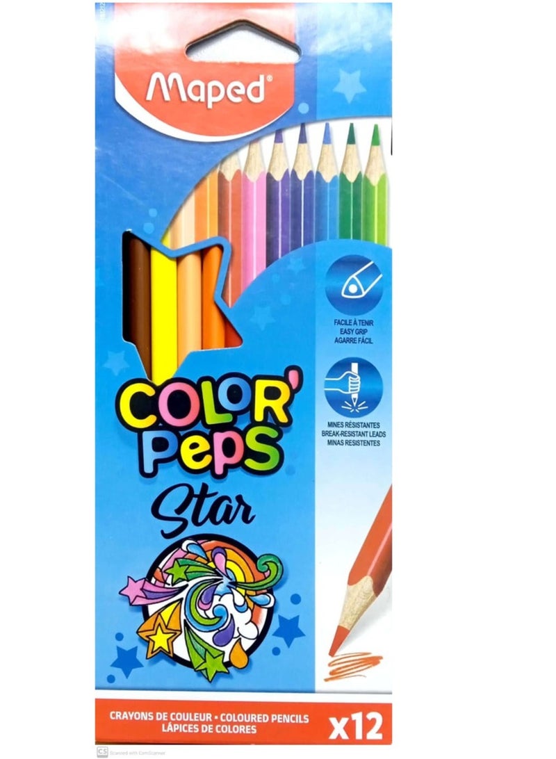 12-Piece Colorpeps Star Color Pencil Set Multicolor
