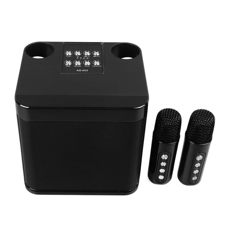 Portable Karaoke Speaker with 2 Microphones Powerful Subwoofer for Home Party Camping Outdoor - Image 2