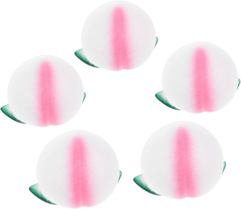 VOSAREA 5pcs Longevity Peach Vinyl Cake Decorations Birthday Cake Topper Banner Cupcake Toppers for Birthday Retro Chinese Embellishment - Image 1