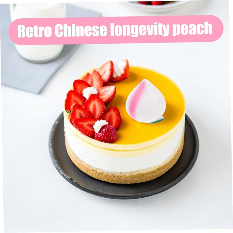 VOSAREA 5pcs Longevity Peach Vinyl Cake Decorations Birthday Cake Topper Banner Cupcake Toppers for Birthday Retro Chinese Embellishment - Image 3