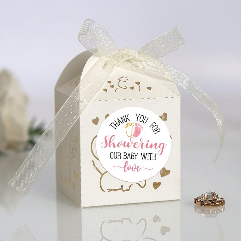 EKSPLODI Pink Baby Shower Stickers  Thank You Favors for Girls 2 Inch Pack of 50 - Image 5