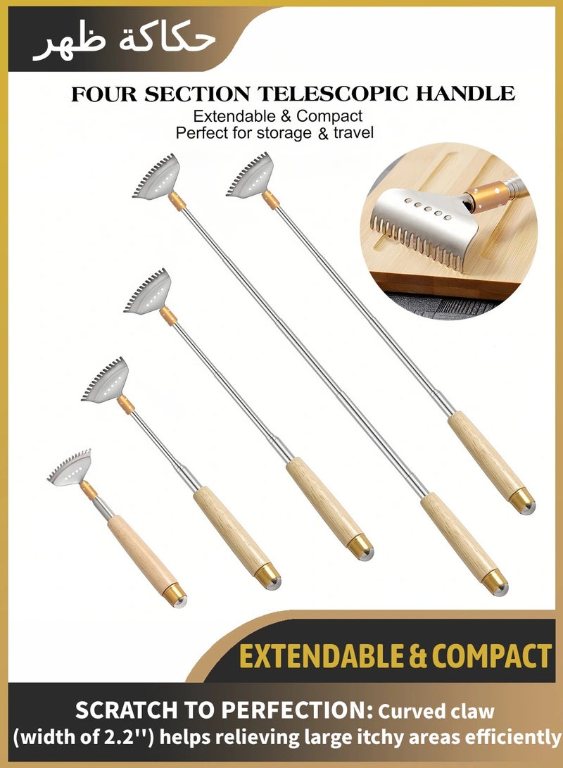 ‌Stainless Steel Telescoping Back Scratcher with Roller Ball Massager - Portable Body Scratcher Tool Includes Canvas Bag for Travel‌  - Image 3