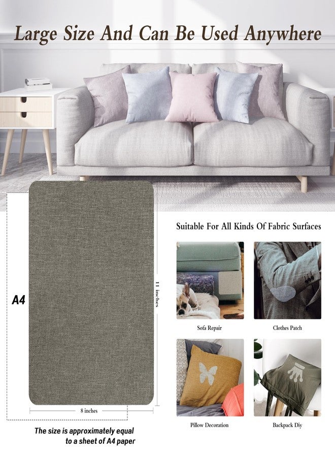 KING MOUNTAIN Fine Linen Repair Patches, Self-Adhesive Linen Fabric Patches, 8X11 inch Extra Size, Multi Color, Can be Used for Linen Sofa Repair (8" x 11",Cream-Gray) - Image 4