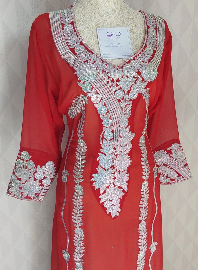 الريش البنفسجي  MUKHAWER DRESSES , MAROON, RED,BLACK - Image 1