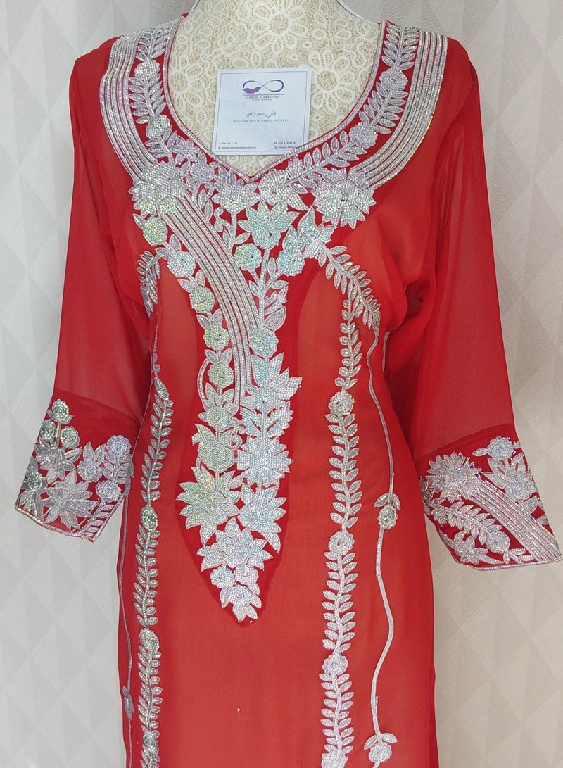 الريش البنفسجي  MUKHAWER DRESSES , MAROON, RED,BLACK - Image 2