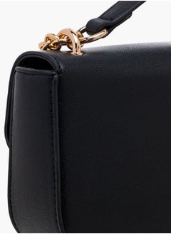 Flora Bella By Shoexpress Textured Crossbody Bag with Magnetic Flap Closure and Chain Strap  - Image 5