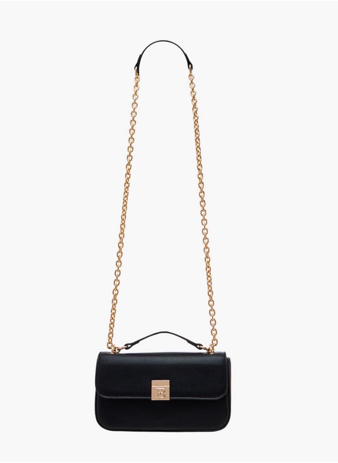 Flora Bella By Shoexpress - Textured Crossbody Bag with Magnetic Flap Closure and Chain Strap - Image 1