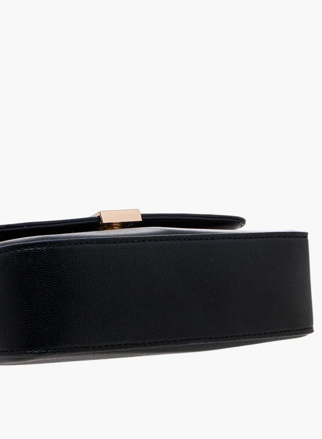 فلورا بيلا من شو إكسبرس Textured Crossbody Bag with Magnetic Flap Closure and Chain Strap