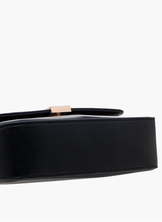 Flora Bella By Shoexpress - Textured Crossbody Bag with Magnetic Flap Closure and Chain Strap - Image 1