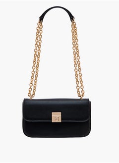 Flora Bella By Shoexpress Textured Crossbody Bag with Magnetic Flap Closure and Chain Strap  - Image 1