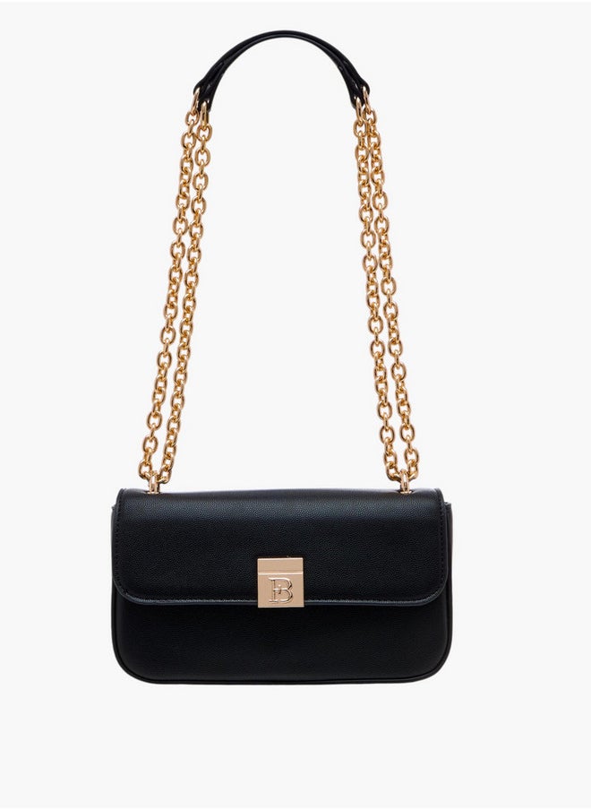 Flora Bella By Shoexpress - Textured Crossbody Bag with Magnetic Flap Closure and Chain Strap - Image 1