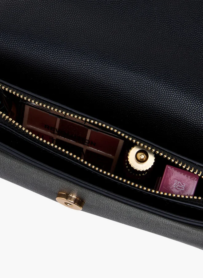 فلورا بيلا من شو إكسبرس Textured Crossbody Bag with Magnetic Flap Closure and Chain Strap