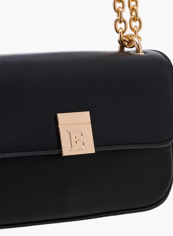 فلورا بيلا من شو إكسبرس Textured Crossbody Bag with Magnetic Flap Closure and Chain Strap