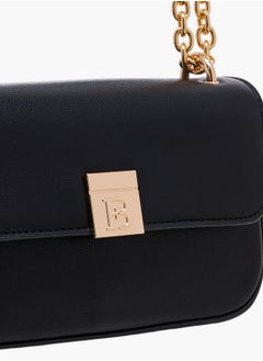 Flora Bella By Shoexpress Textured Crossbody Bag with Magnetic Flap Closure and Chain Strap  - Image 4