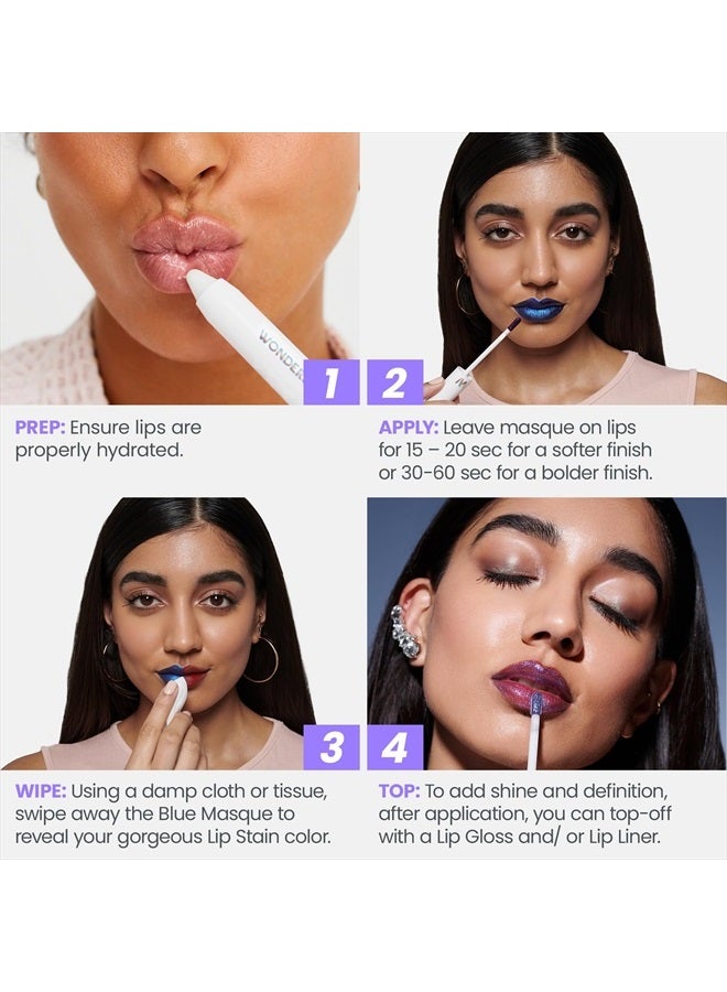 Wonderskin قناع ووندر بليدينج لبقع الشفاه، صبغة شفاه نيود تدوم طويلاً، صبغة شفاه مقاومة للنقل، مكياج الشفاه ستين آند جو (قناع غريب الأطوار) - Image 4