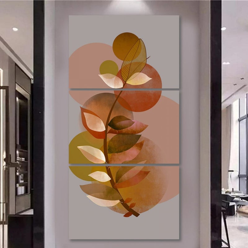 Marktna Three modern-designed canvas panels with a hollow frame, measuring (120×60), three pieces - Image 1