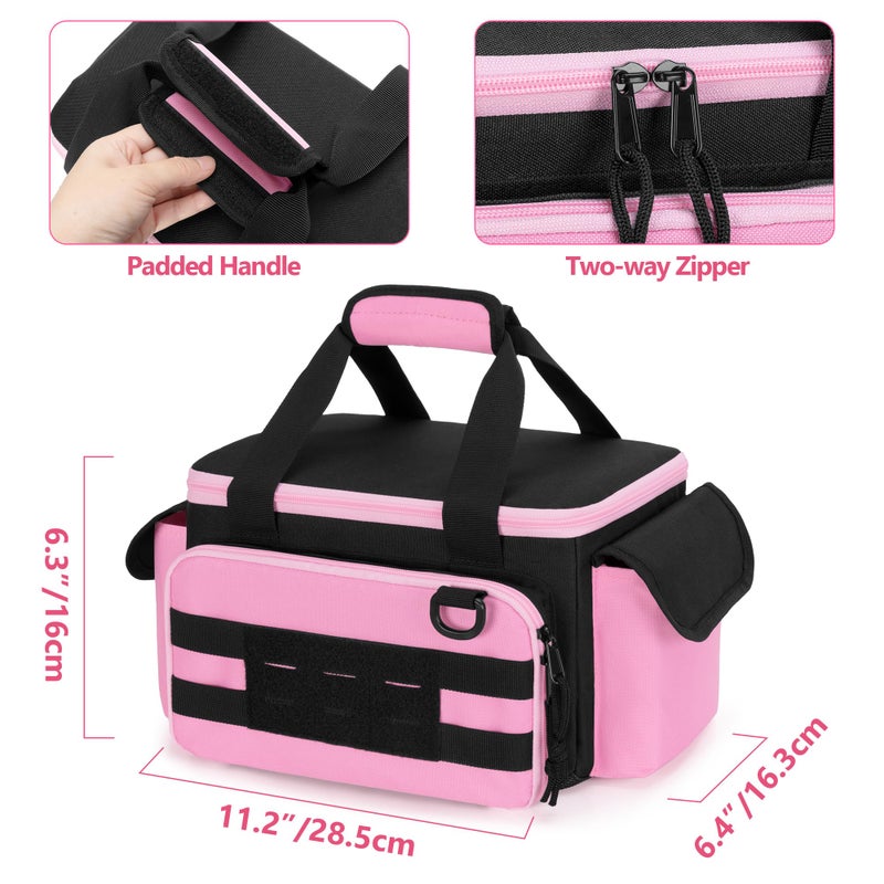 Rexmica Pink Tool Bag for Women, Tool Storage Organizer with Anti-friction and Thick Padded Bottom, Tactical Range Bag, Multi-functional Work Bag for Repairman, Electrician, Carpenters, Pink - Image 4