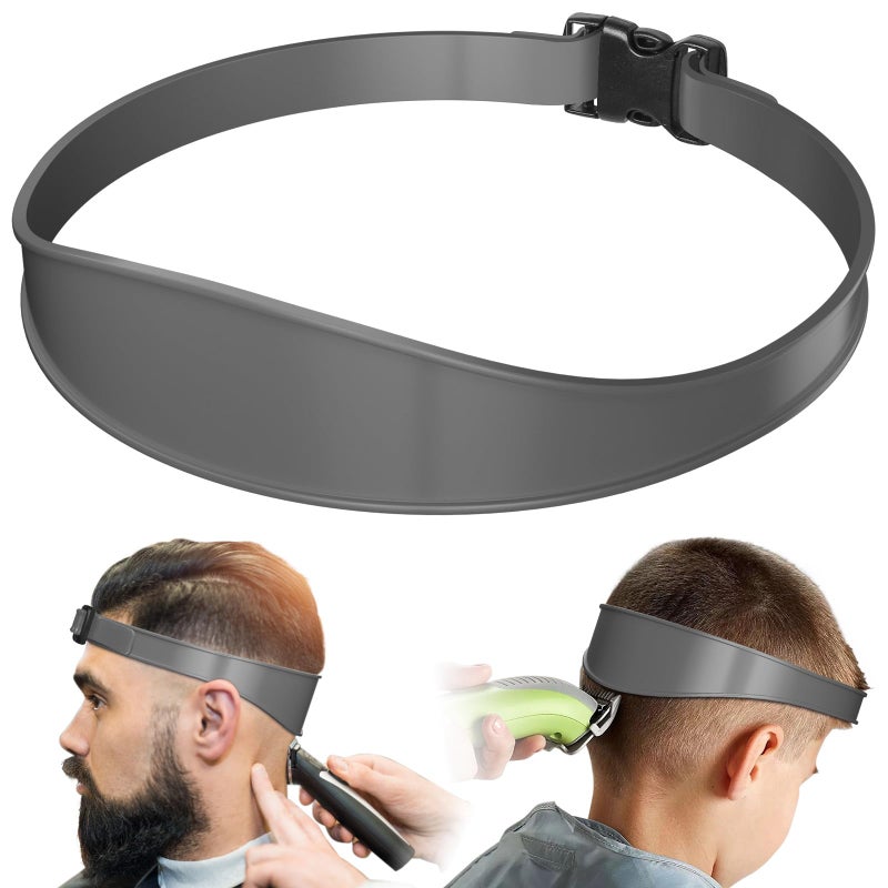 AOMGD Adjustable Hair Trimming Guide and Neckline Shaving TemplateDIY Self Haircutting System Shaving and Keeping a Clean and Straight Neck HairlineEasy Use Tool Soft Portable Grey