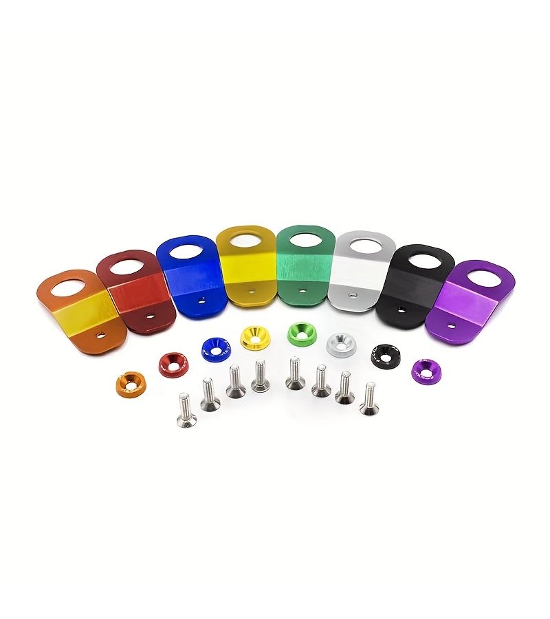 1pc Blue Universal Engine Water Tank Radiator Bracket Radiator Stay Mount Bracket And Washer Kit - Image 1