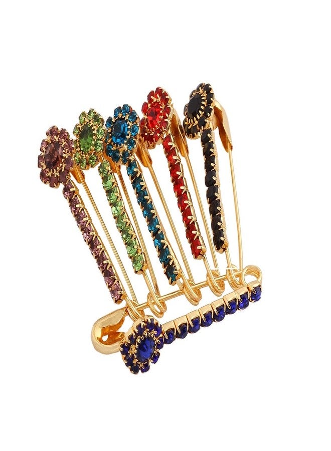 VAMA FASHIONS Multicolour saree pins for sari pleats Pallu Dresses Lehangas for women - Image 1