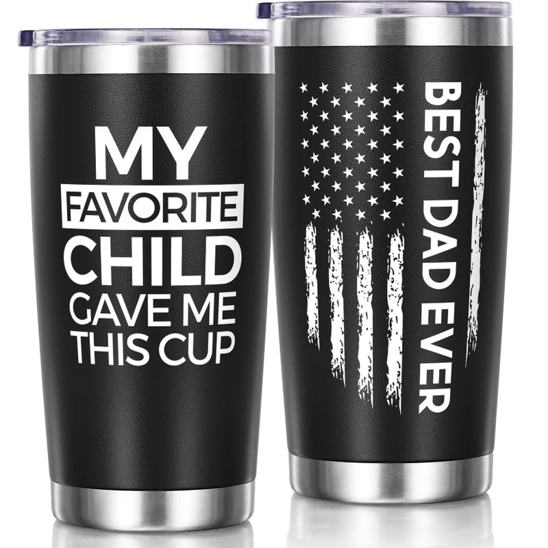 Gifts for Dad Fathers Day Dad Gifts from Daughter Son 20 OZ Tumbler Gift for Father Men Father in Law Husband Favorite Child Best Unique Birthday Gift Funny Present Boxed Insulated Cup from Wife
