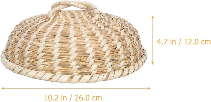 Wooden Pot Lid Protective Cover 26cm Reed Material Anti-overflow Steamer Lid Kitchen Cooking Pot for Household Use - Image 2