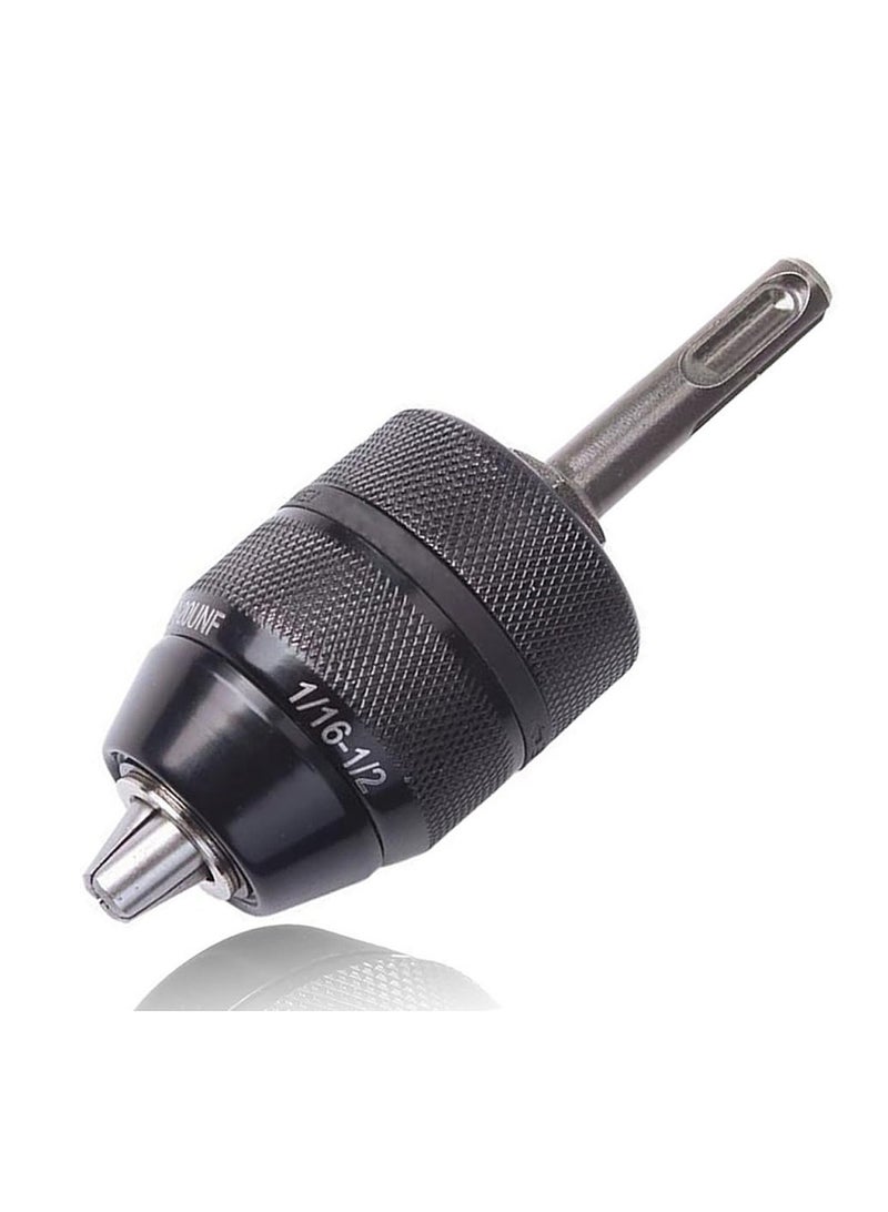 Yakumuz Metal Sleeve 1/2-20UNF 2-13MM 1/16-1/2 Inch Keyless Drill Chuck, Yakumuz Quick Change Adapter Hammer Converter Conversion Tool with SDS Plus Shank Adaptor - Image 1