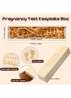 Pregnancy Test Keepsake Box, Surprise Pregnancy Announcement Gifts For Grandparents Dad And Husband, Wooden Baby Memory Souvenir Collection Box With Raffia Ribbon Crafts For Kids (Classic) - pzsku/Z24F6889BA131AFBDB87EZ/45/_/1721560488/1bf8f0cb-f51e-4de2-82c6-40eda18270b1