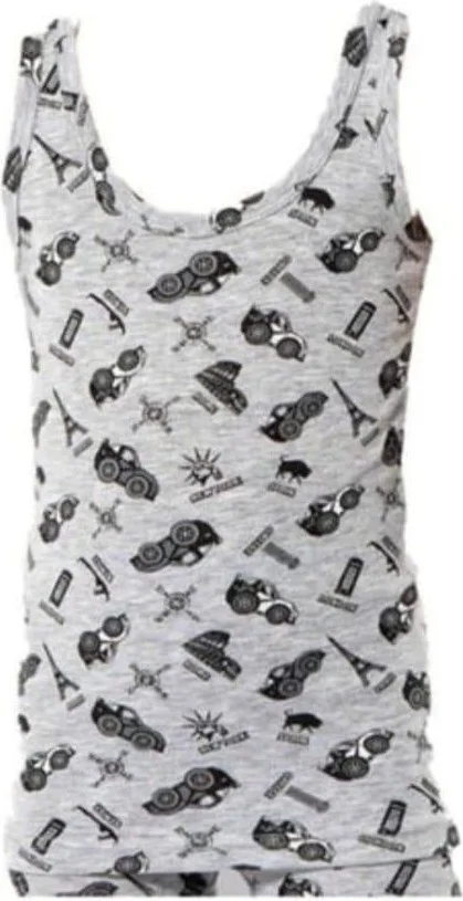 كوتا 1014 Boy Colorful Patterned Suspender Undershirt 12 Pieces