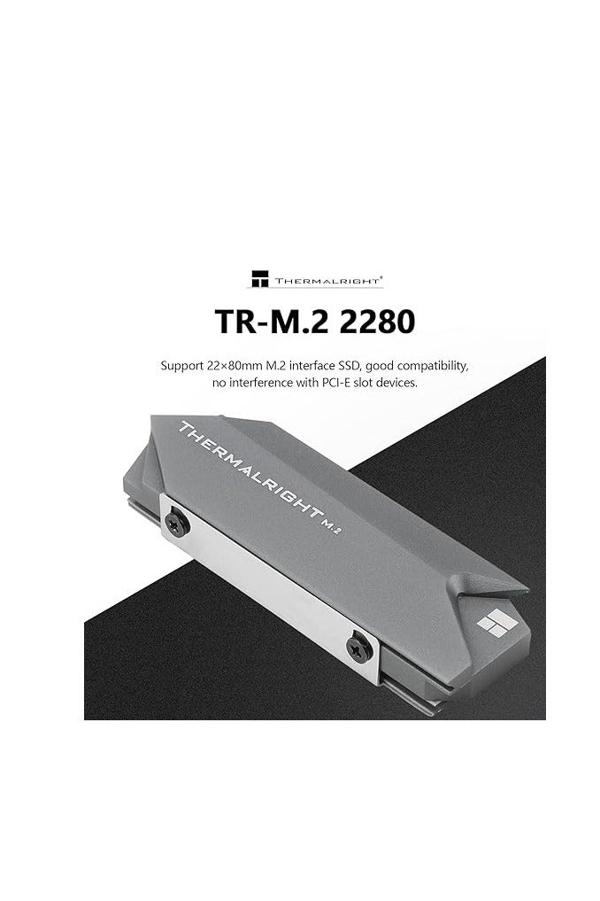 ثيرمالرايت ثيرمال رايت مبرد مشتت حراري M.2 2280 SSD، مبرد مشتت حراري M.2 للمشتت الحراري مزدوج الجانب مع وسادة سيليكون حرارية، زعنفة تبريد لمشتت حراري من الالومنيوم لـ 2280 M.2 SSD - Image 2