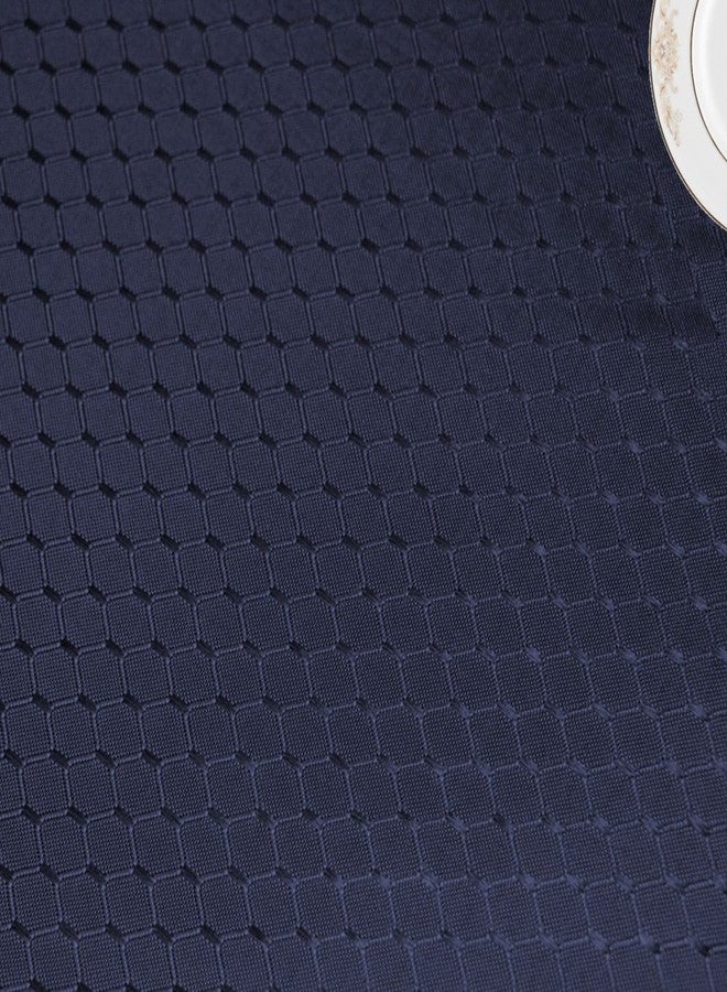 Tektrum Heavy Duty 70 X 70 inch Square Elegant Waffle Weave Check Jacquard Tablecloth Table Cover -Waterproof/Stain Resistant/Wrinkle Free - Great for Dinner, Banquet, Parties, Wedding (Navy Blue) - Image 4
