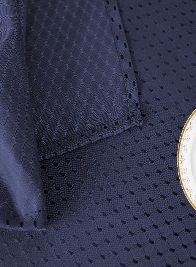 Tektrum Heavy Duty 70 X 70 inch Square Elegant Waffle Weave Check Jacquard Tablecloth Table Cover -Waterproof/Stain Resistant/Wrinkle Free - Great for Dinner, Banquet, Parties, Wedding (Navy Blue) - Image 5