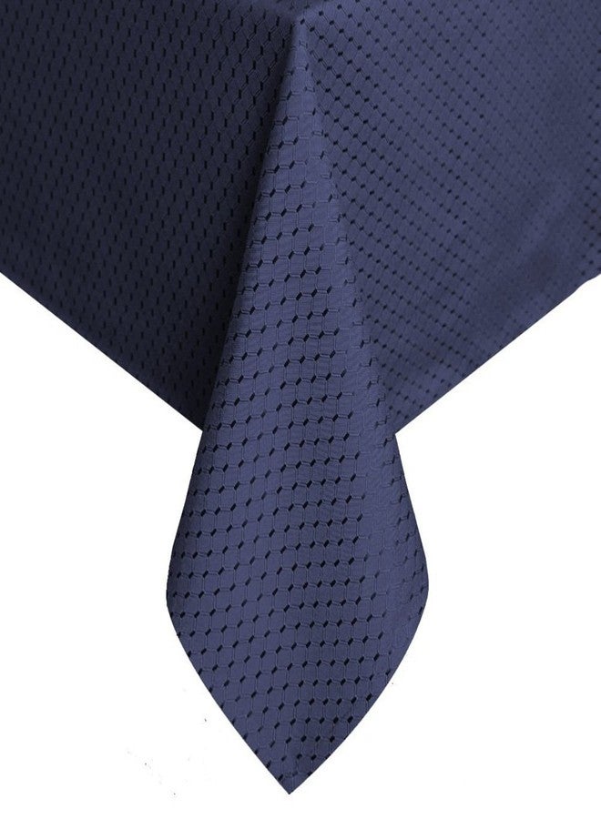 Tektrum Heavy Duty 70 X 70 inch Square Elegant Waffle Weave Check Jacquard Tablecloth Table Cover -Waterproof/Stain Resistant/Wrinkle Free - Great for Dinner, Banquet, Parties, Wedding (Navy Blue) - Image 1
