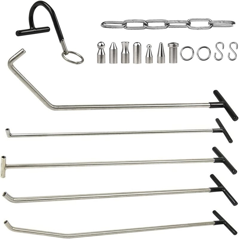 WHDZ Paintless Dent Repair Tools - 5 Piece Dent Removal Rods with Awl Head for Car Body Repair - Image 1