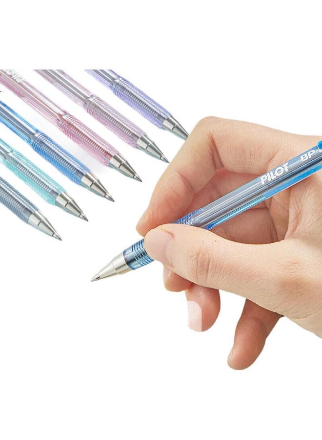 Pilot Ballpoint Pen, Woodpecker Atom Pen, Medium Oil Pen, Ballpoint Pen, Transparent Visible Pen Barrel, Bp-S 0.7Mm, Red, 12-Pack - Image 1