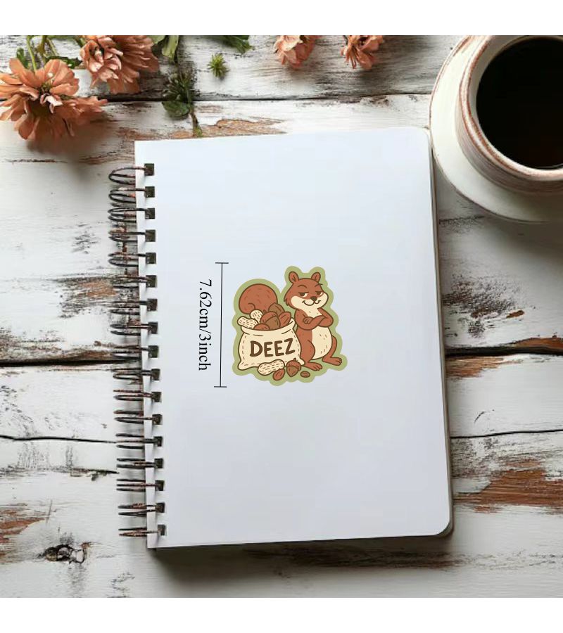 Pvc Funny Squirrel Water Bottle Sticker For Laptop Cute Decal - Image 2