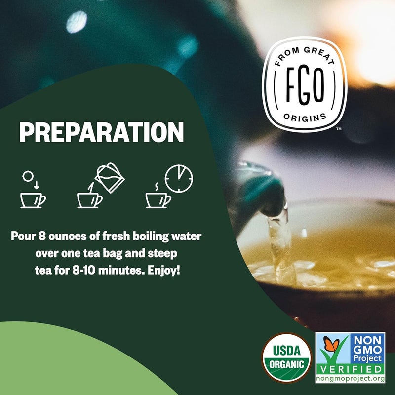 FGO Organic Nettle Leaf Tea Bags - 100 Count Eco-Conscious Kraft Bag from Croatia - Image 5