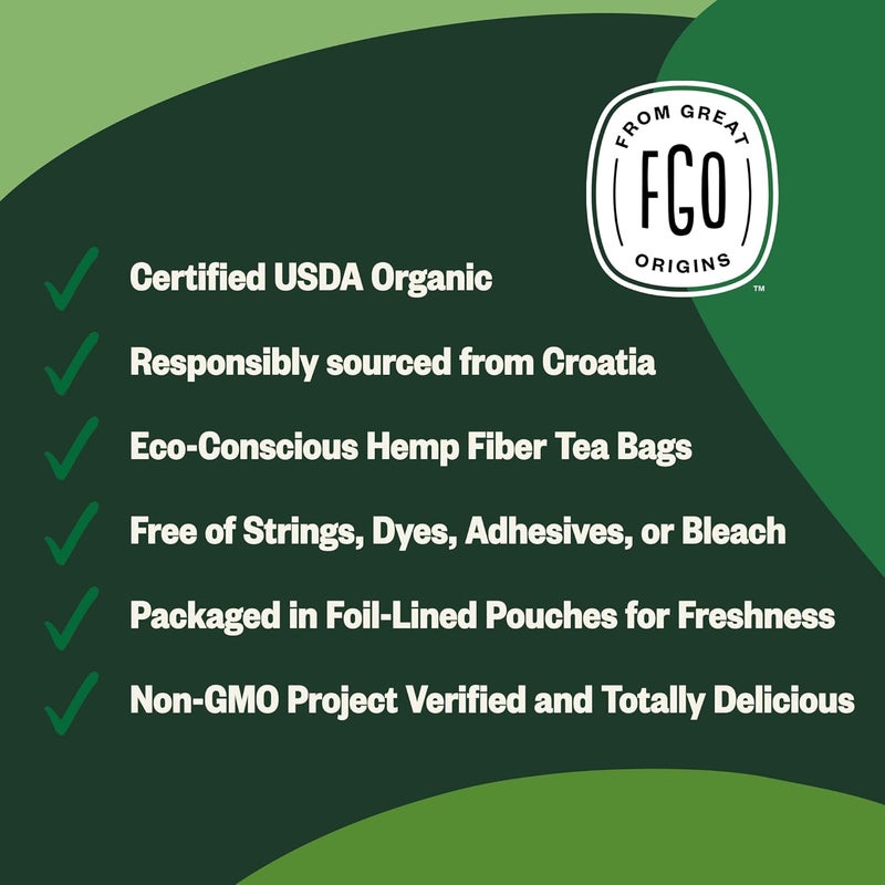 FGO Organic Nettle Leaf Tea Bags - 100 Count Eco-Conscious Kraft Bag from Croatia - Image 4