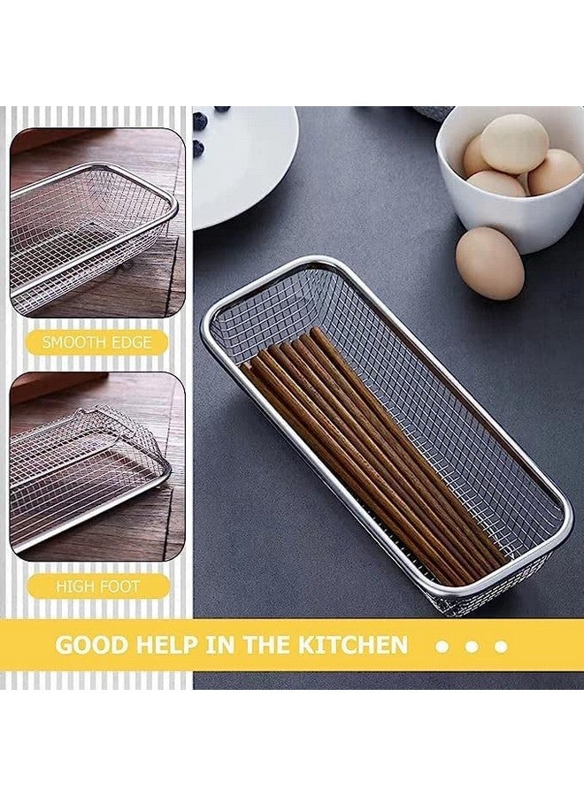 SWOPPLY Stainless Steel Rectangle Drain Basket,Spoon Holder Dish Drainer For Kitchen Drying Stand Bartan Over Sink Counter Dish Rack Bartan Over Sink Counter (Drain Basket 30 * 13 * 5), 10X15X5 Cm - Image 4