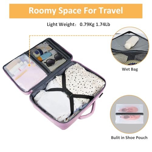 Taygeer Large Backpack for Women Travel Bag, Luggage Backpack for College Women with 15.6inch Laptop Compartment & Shoe Pouch, Carryon Bag for Airplane Business Travel Essentials, Orchid Purple - Image 4
