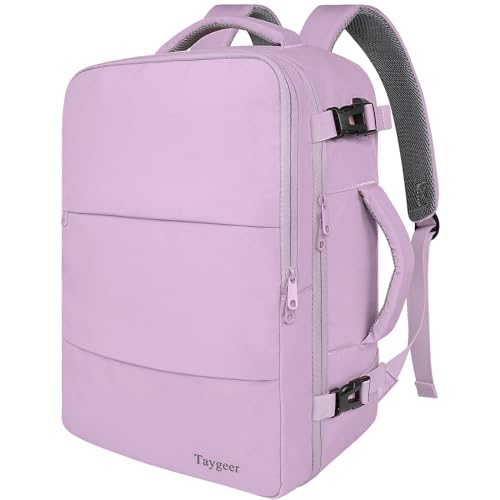 Taygeer Large Backpack for Women Travel Bag, Luggage Backpack for College Women with 15.6inch Laptop Compartment & Shoe Pouch, Carryon Bag for Airplane Business Travel Essentials, Orchid Purple - Image 1