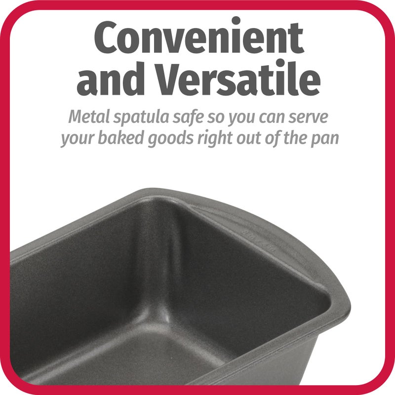 GoodCook Nonstick Loaf Pan Heavy-Duty Steel Bakeware with Easy-Clean Non-Stick Coating, Oven & Dishwasher Safe Pan for Meatloaf Breads Cakes Brownies Lasagnas Casseroles & More, 8 x 4-Inch, Gray - Image 5
