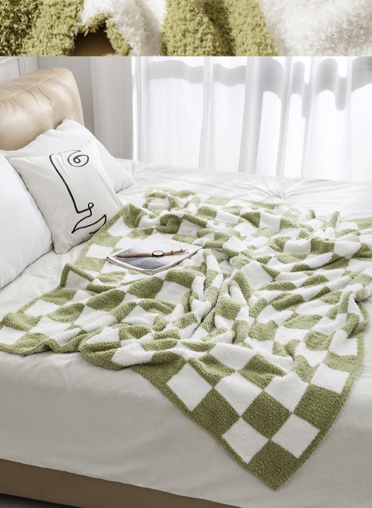 ins أريكة الشمالية بطانية بطانية مخلفية بطانية لوحة الشطرنج بطانية مخلفة بطانية تكييف الهواء بطانية صغيرة نصف مخلفية بطانية قيلولة الحجم 50 بوصة × 60 بوصة - Image 4