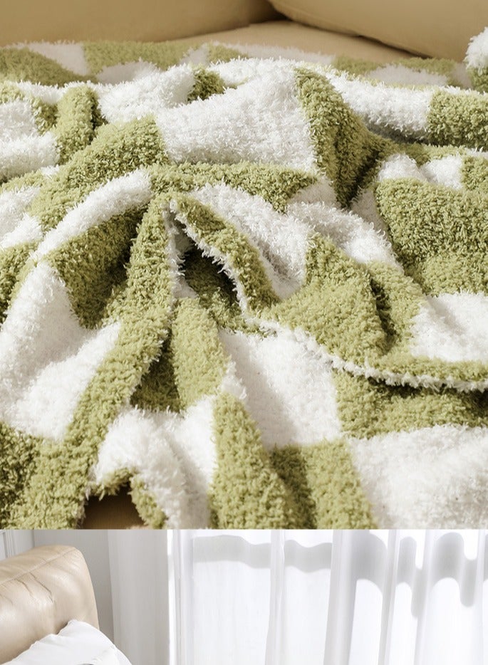 ins أريكة الشمالية بطانية بطانية مخلفية بطانية لوحة الشطرنج بطانية مخلفة بطانية تكييف الهواء بطانية صغيرة نصف مخلفية بطانية قيلولة الحجم 50 بوصة × 60 بوصة - Image 3