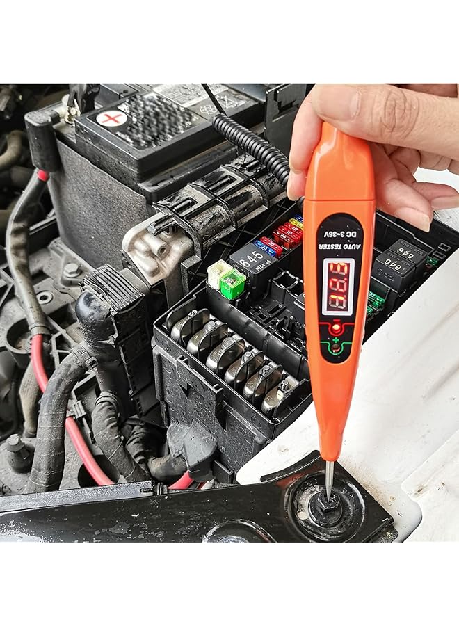 Excefore Automotive Test Light, Dc 3-60V Digital Lcd Circuit Tester, Heavy Duty Light Tester With Voltmeter And Probe, Circuits Low Voltage Tester Probe For Checking Vehicle Car Truck Motorcycle Boat Fuses - Image 2