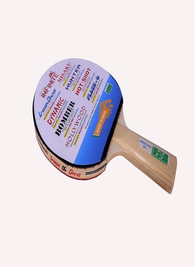 INFINITE Laser Drive Table Tennis Racket With Wooden Case & Superior Mette Cover (Approved by: Table Tennis Federation of India) - Image 3