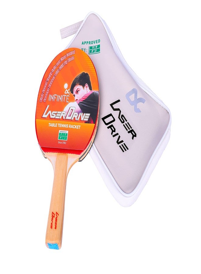 INFINITE Laser Drive Table Tennis Racket With Wooden Case & Superior Mette Cover (Approved by: Table Tennis Federation of India) - Image 4